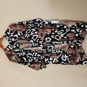 Anna Grace Cheeta Print Open Front Kimono